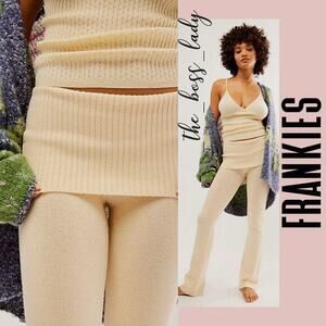 Frankies Bikinis knit flare pants soft Fall ribbed